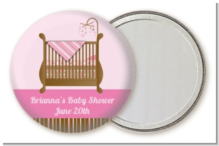 Crib Pink - Personalized Baby Shower Pocket Mirror Favors
