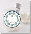 Cross Blue & Brown - Personalized Baptism / Christening Candy Jar thumbnail