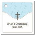 Cross Blue - Personalized Baptism / Christening Card Stock Favor Tags thumbnail