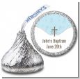 Cross Blue - Hershey Kiss Baptism / Christening Sticker Labels thumbnail