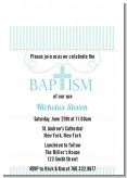 Cross Blue Necklace - Baptism / Christening Petite Invitations