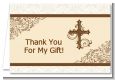 Cross Brown & Beige - Baptism / Christening Thank You Cards thumbnail