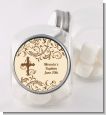 Cross Brown & Beige - Personalized Baptism / Christening Candy Jar thumbnail