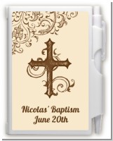 Cross Brown & Beige - Baptism / Christening Personalized Notebook Favor