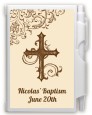 Cross Brown & Beige - Baptism / Christening Personalized Notebook Favor thumbnail