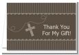 Cross Brown Necklace - Baptism / Christening Thank You Cards thumbnail