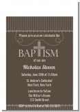 Cross Brown Necklace - Baptism / Christening Petite Invitations
