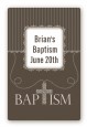 Cross Brown Necklace - Custom Large Rectangle Baptism / Christening Sticker/Labels thumbnail