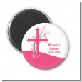 Cross Cherry Blossom - Personalized Baptism / Christening Magnet Favors thumbnail