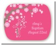 Cross Cherry Blossom - Personalized Baptism / Christening Rounded Corner Stickers thumbnail