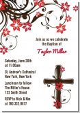 Cross Floral Blossom - Baptism / Christening Invitations