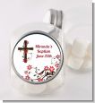Cross Floral Blossom - Personalized Baptism / Christening Candy Jar thumbnail