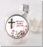 Cross Floral Blossom - Personalized Baptism / Christening Candy Jar