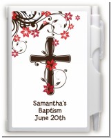 Cross Floral Blossom - Baptism / Christening Personalized Notebook Favor