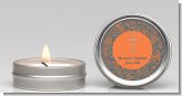 Cross Grey & Orange - Baptism / Christening Candle Favors
