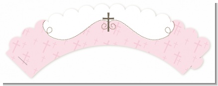 Cross Pink - Baptism / Christening Cupcake Wrappers
