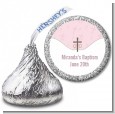 Cross Pink - Hershey Kiss Baptism / Christening Sticker Labels thumbnail