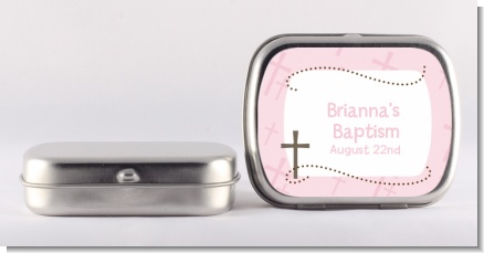 Cross Pink - Personalized Baptism / Christening Mint Tins