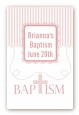 Cross Pink Necklace - Custom Large Rectangle Baptism / Christening Sticker/Labels thumbnail