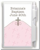 Cross Pink - Baptism / Christening Personalized Notebook Favor