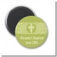 Cross Sage Green - Personalized Baptism / Christening Magnet Favors thumbnail
