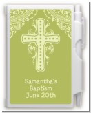 Cross Sage Green - Baptism / Christening Personalized Notebook Favor