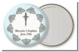 Cross Blue & Brown - Personalized Baptism / Christening Pocket Mirror Favors thumbnail