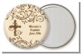 Cross Brown & Beige - Personalized Baptism / Christening Pocket Mirror Favors thumbnail