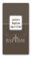 Cross Brown Necklace - Custom Rectangle Baptism / Christening Sticker/Labels thumbnail
