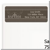Cross Brown Necklace - Baptism / Christening Return Address Labels