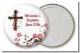 Cross Floral Blossom - Personalized Baptism / Christening Pocket Mirror Favors thumbnail