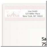 Cross Pink Necklace - Baptism / Christening Return Address Labels