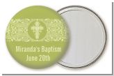Cross Sage Green - Personalized Baptism / Christening Pocket Mirror Favors