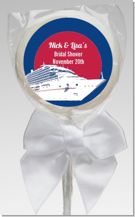 Cruise Ship - Personalized Bridal Shower Lollipop Favors