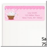 Cupcake Girl - Birthday Party Return Address Labels