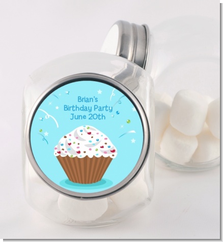 Cupcake Boy - Personalized Birthday Party Candy Jar
