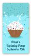Cupcake Boy - Custom Rectangle Birthday Party Sticker/Labels thumbnail