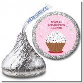 Cupcake Girl - Hershey Kiss Birthday Party Sticker Labels