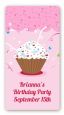 Cupcake Girl - Custom Rectangle Birthday Party Sticker/Labels thumbnail