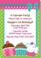 Cupcake Trio - Birthday Party Invitations