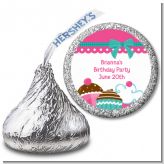 Cupcake Trio - Hershey Kiss Birthday Party Sticker Labels