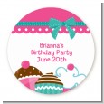 Cupcake Trio - Round Personalized Birthday Party Sticker Labels thumbnail