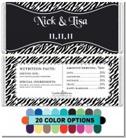Custom Zebra - Personalized Bridal Shower Candy Bar Wrappers