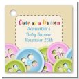 Cute As a Button - Personalized Baby Shower Card Stock Favor Tags thumbnail