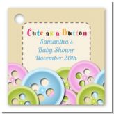 Cute As a Button - Personalized Baby Shower Card Stock Favor Tags