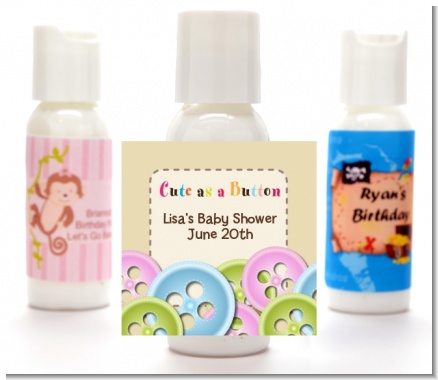 Cute As a Button - Personalized Baby Shower Lotion Favors
