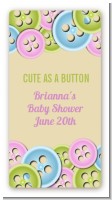 Cute As a Button - Custom Rectangle Baby Shower Sticker/Labels