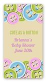 Cute As a Button - Custom Rectangle Baby Shower Sticker/Labels