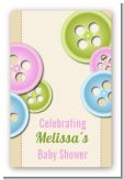 Cute As a Button - Custom Large Rectangle Baby Shower Sticker/Labels