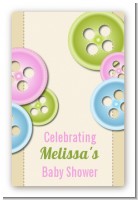 Cute As a Button - Custom Large Rectangle Baby Shower Sticker/Labels